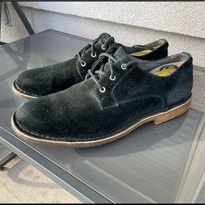 UGG - Mens Black Felt Shoe with Fur Inside